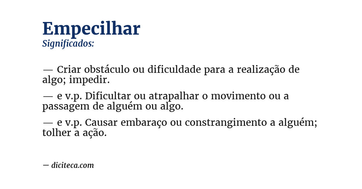 Significado de empecilhar