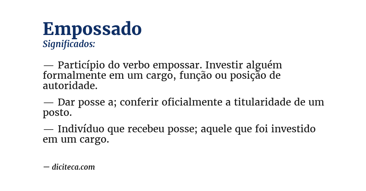 Significado de empossado