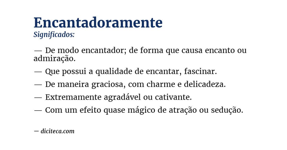 Significado de encantadoramente