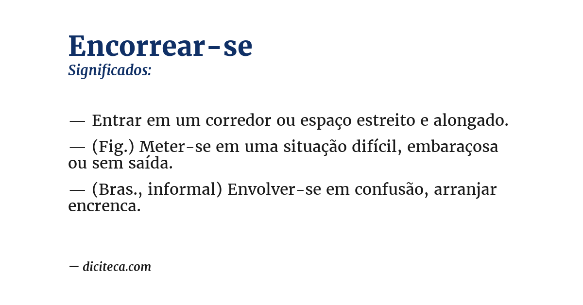 Significado de encorrear-se