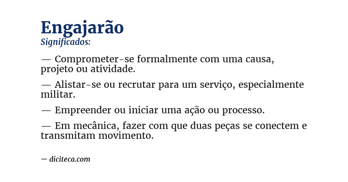 Significado de engajarão