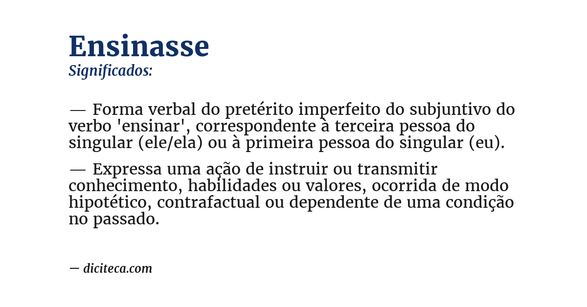 Significado de ensinasse
