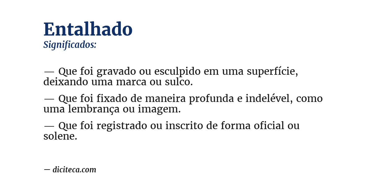 Significado de entalhado