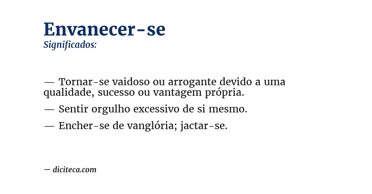 Significado de envanecer-se