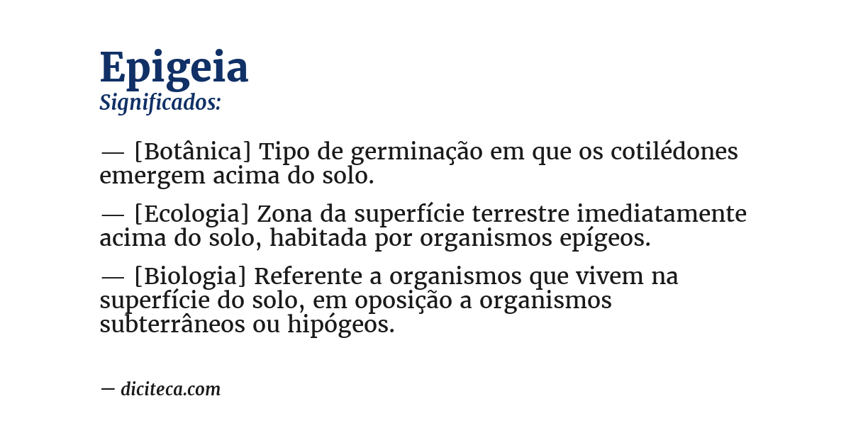 Significado de epigeia