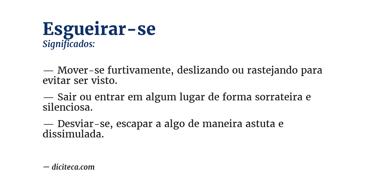 Significado de esgueirar-se