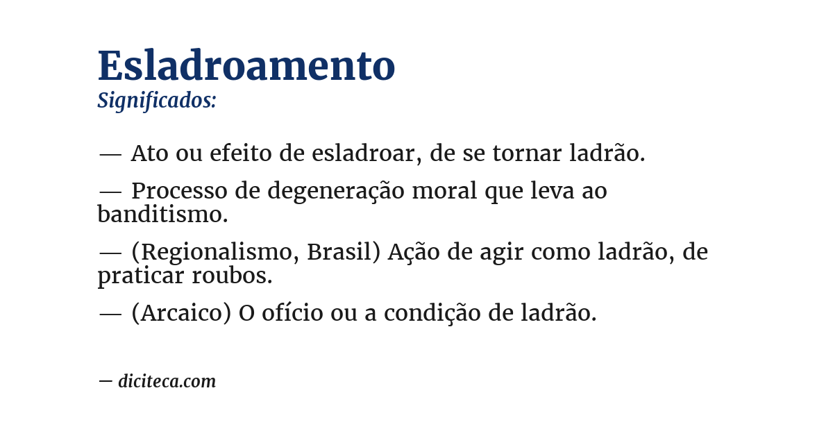 Significado de esladroamento