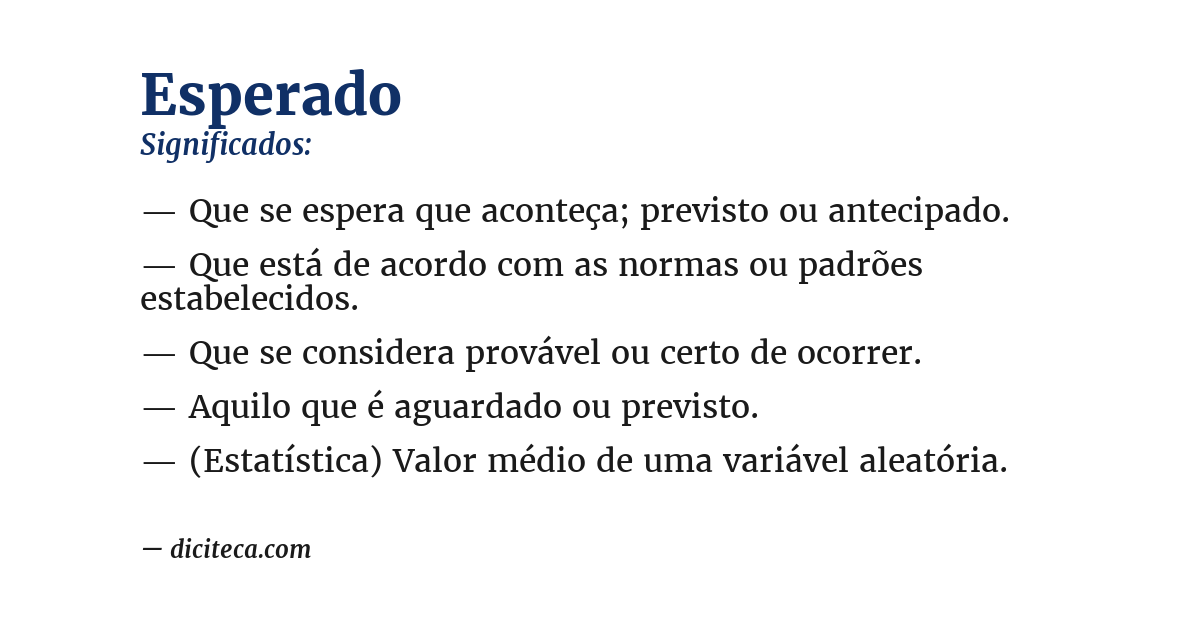 Significado de esperado