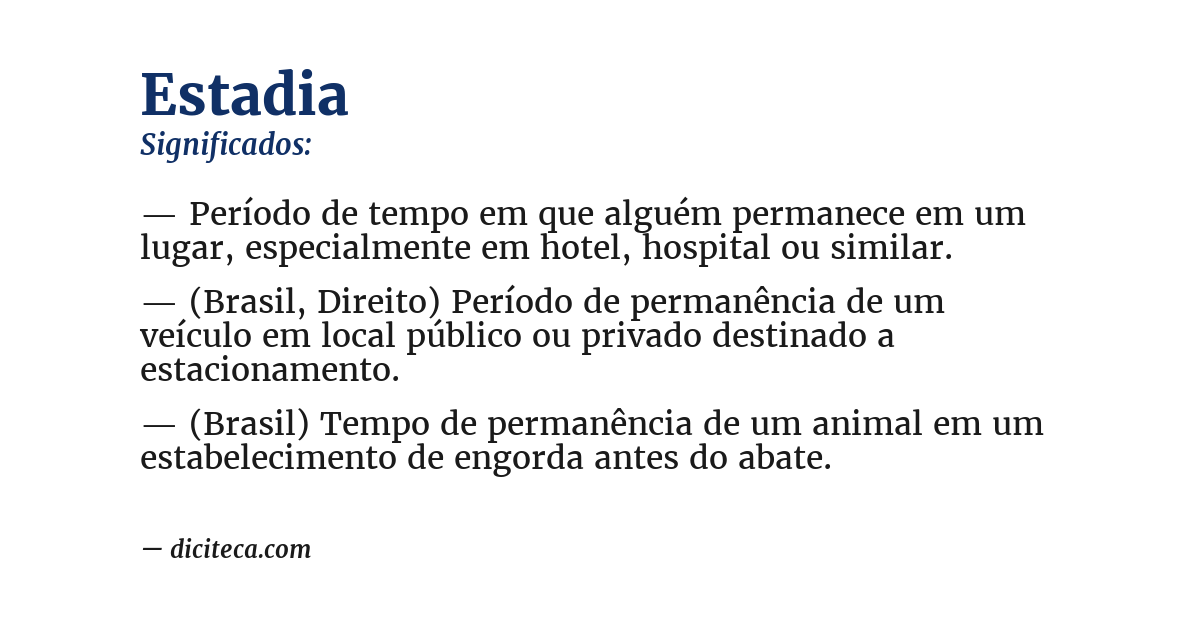 Significado de estadia