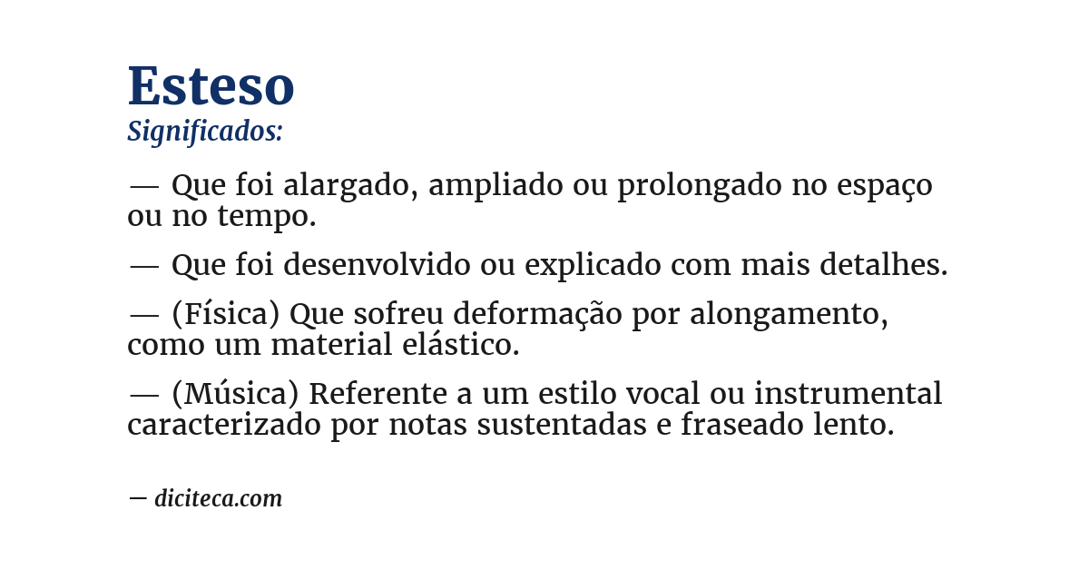 Significado de esteso
