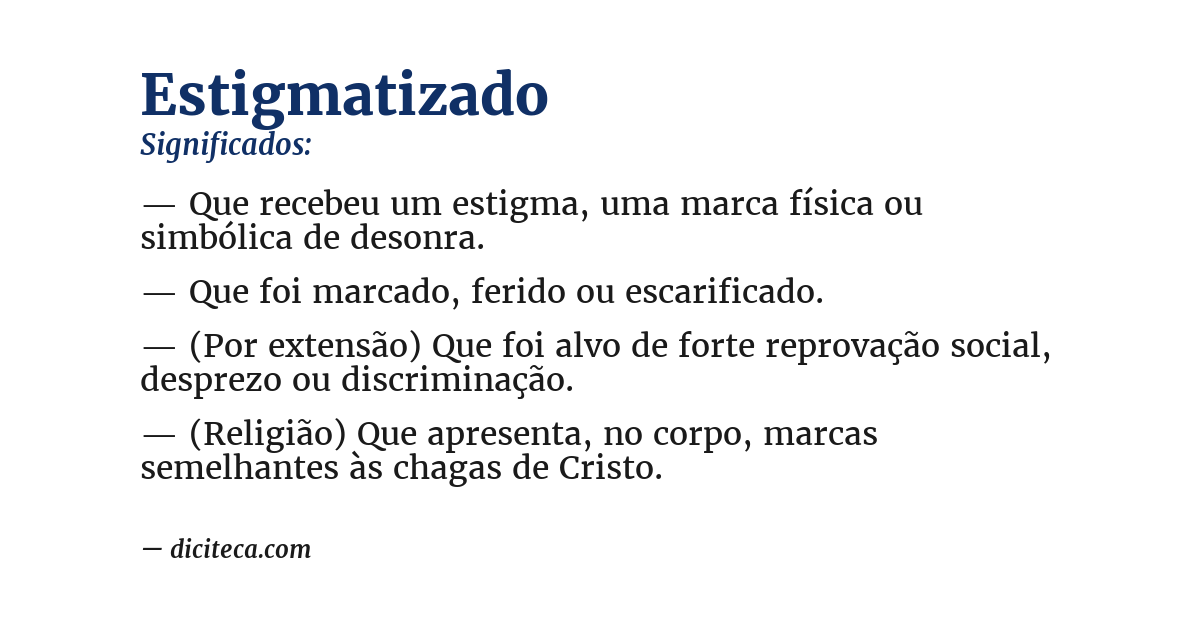 Significado de estigmatizado