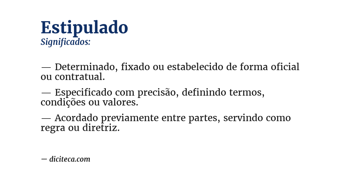 Significado de estipulado