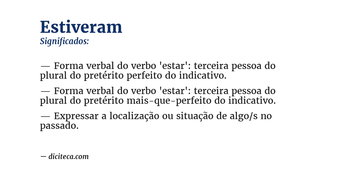 Significado de estiveram