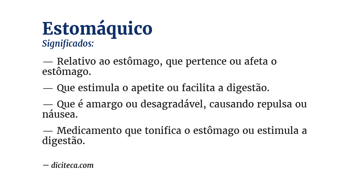 Significado de estomáquico
