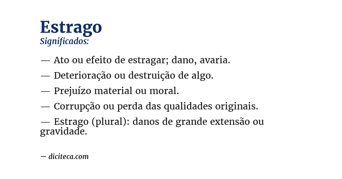 Significado de estrago