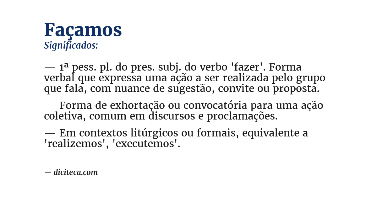 Significado de façamos