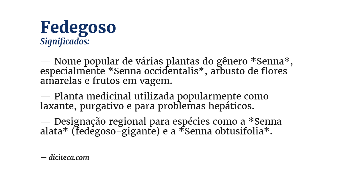 Significado de fedegoso