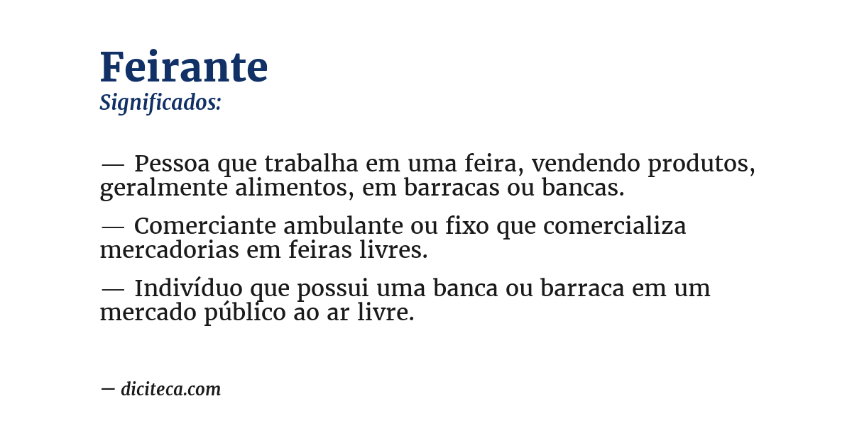 Significado de feirante