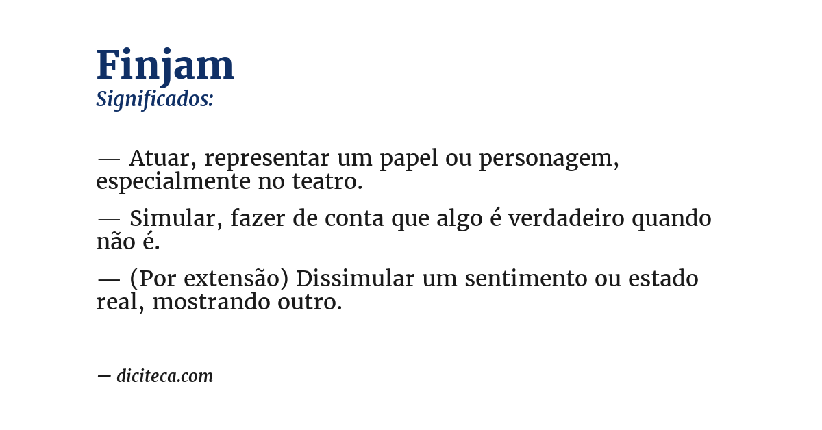 Significado de finjam
