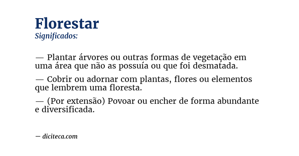 Significado de florestar