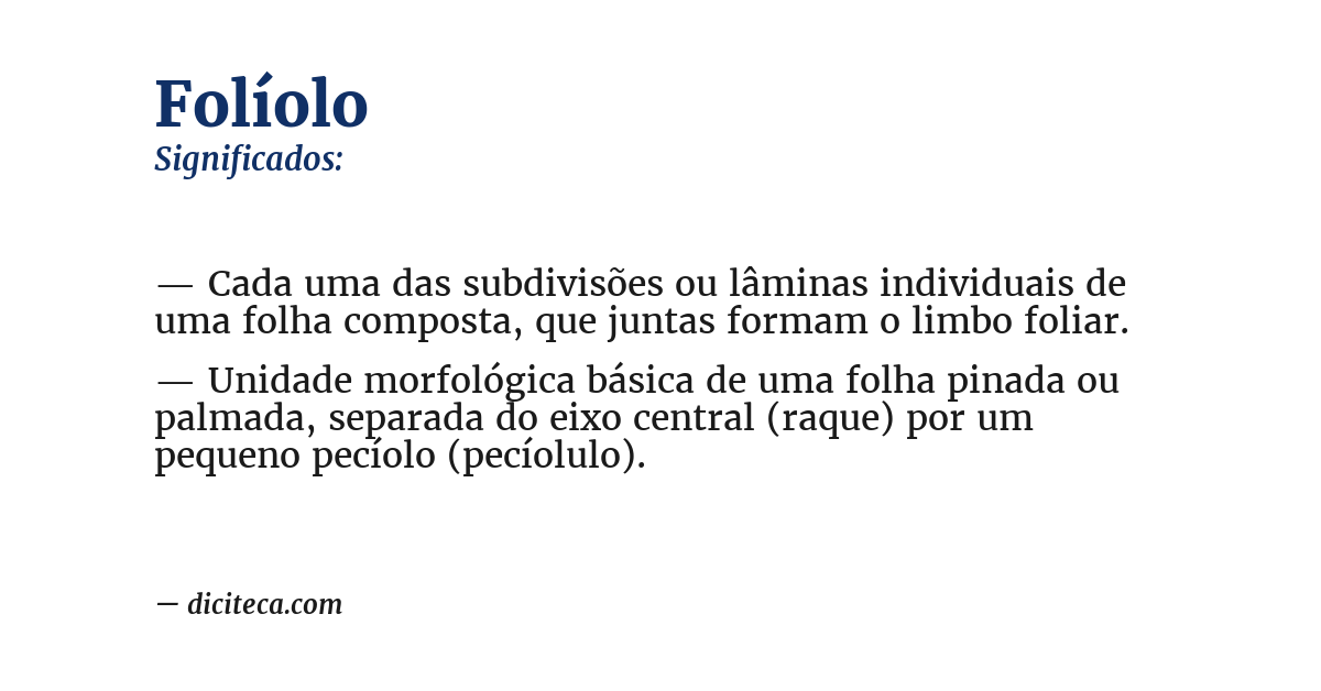 Significado de folíolo