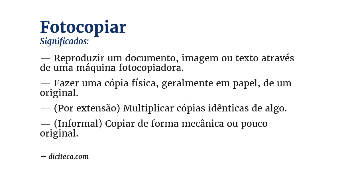 Significado de fotocopiar