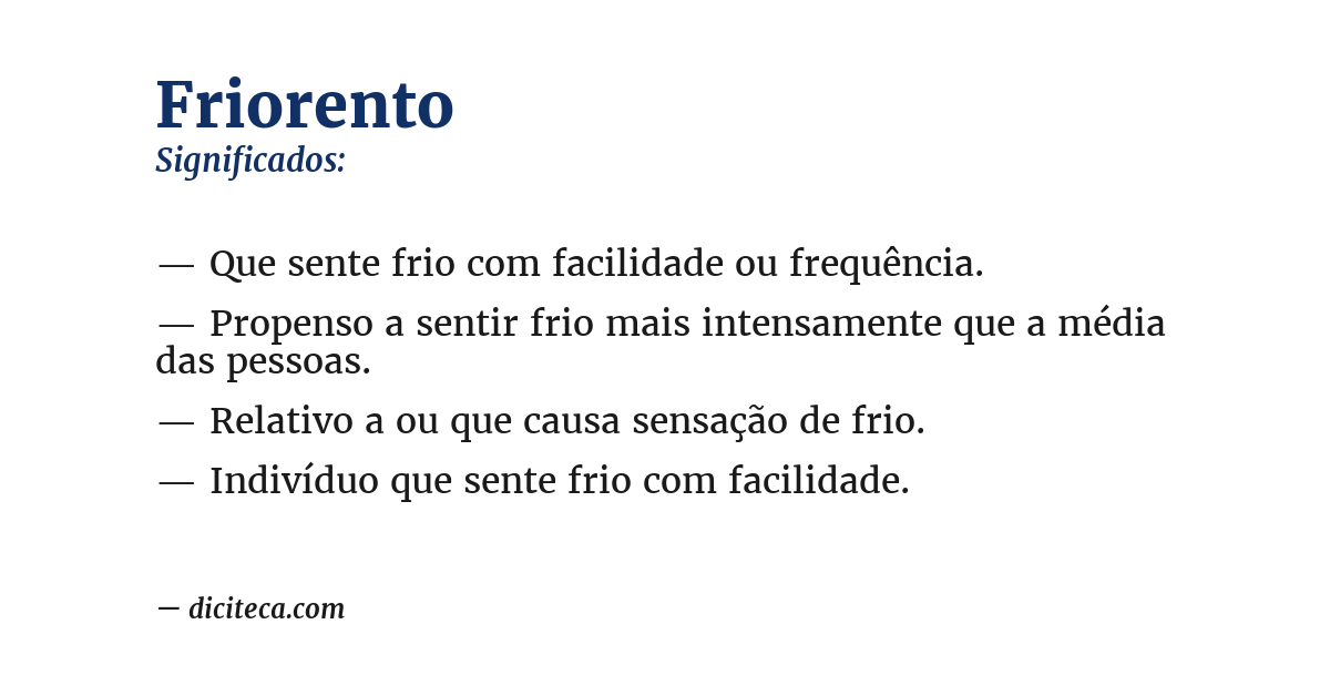 Significado de friorento