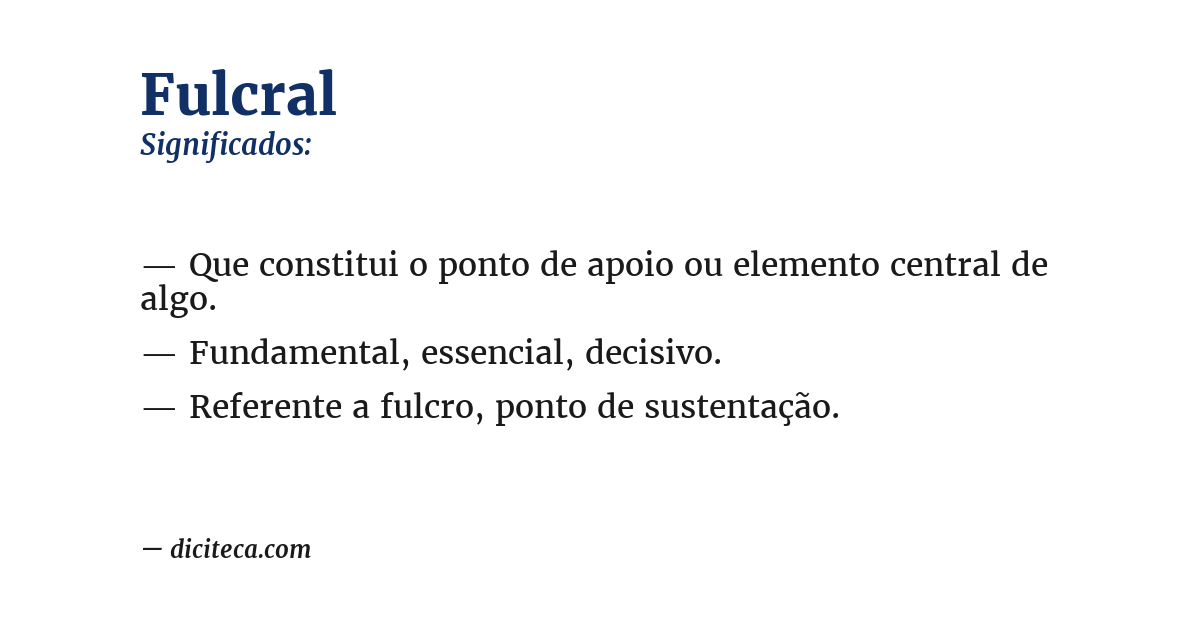 Significado de fulcral