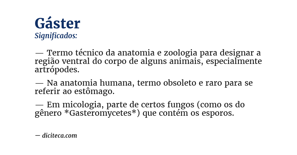 Significado de gáster