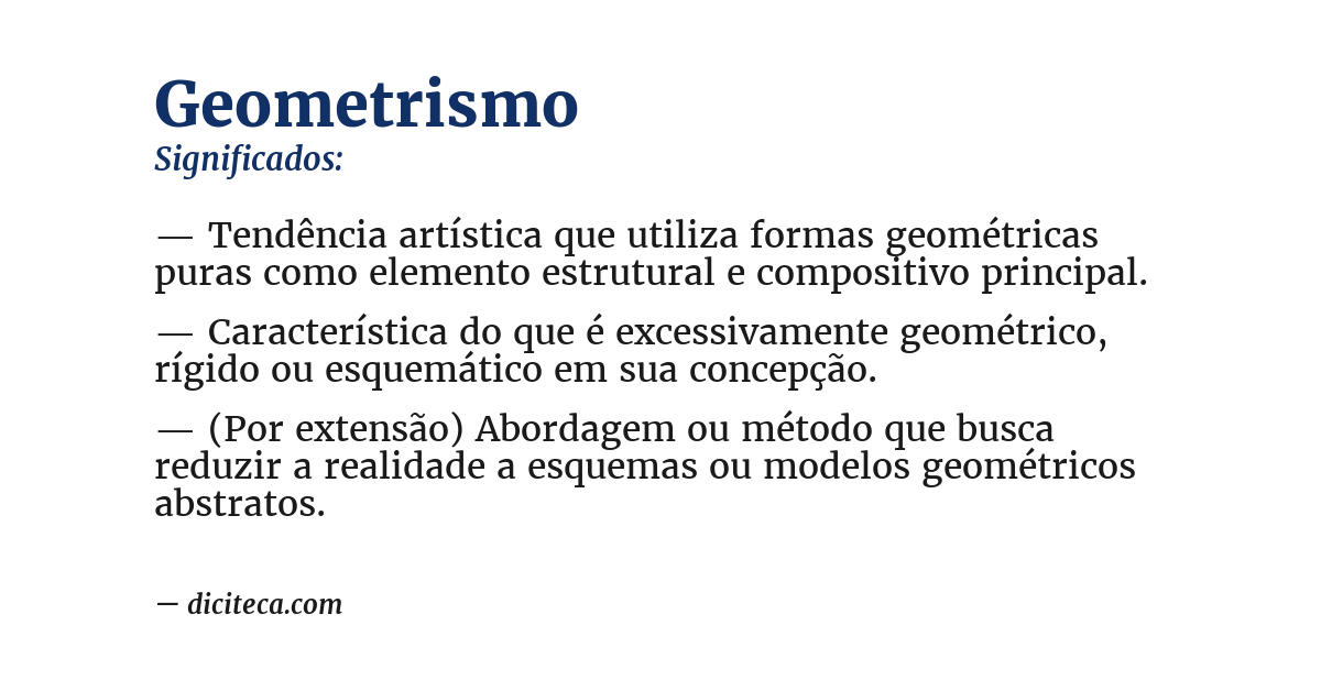 Significado de geometrismo