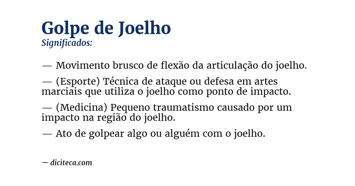 Significado de golpe de joelho