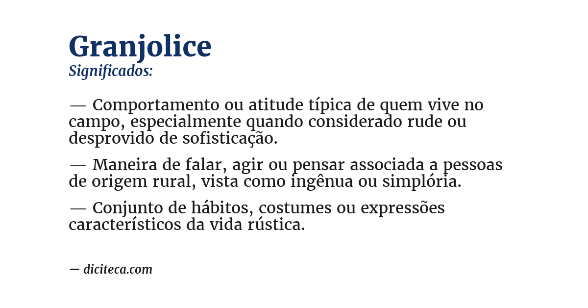 Significado de granjolice