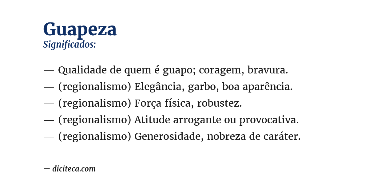 Significado de guapeza
