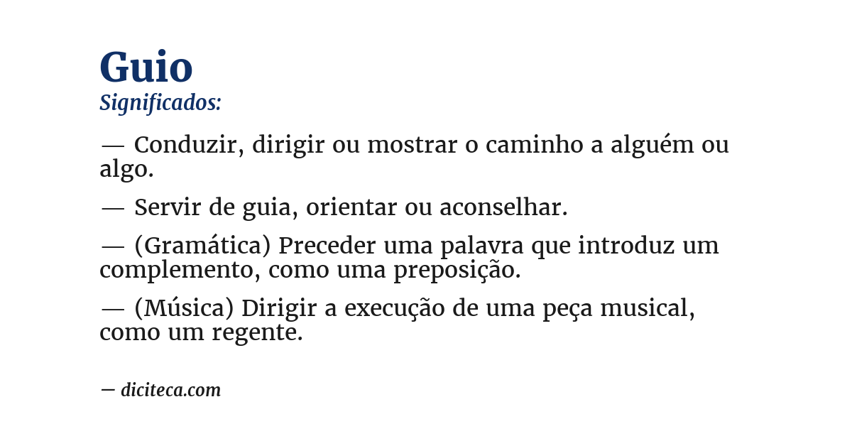 Significado de guio