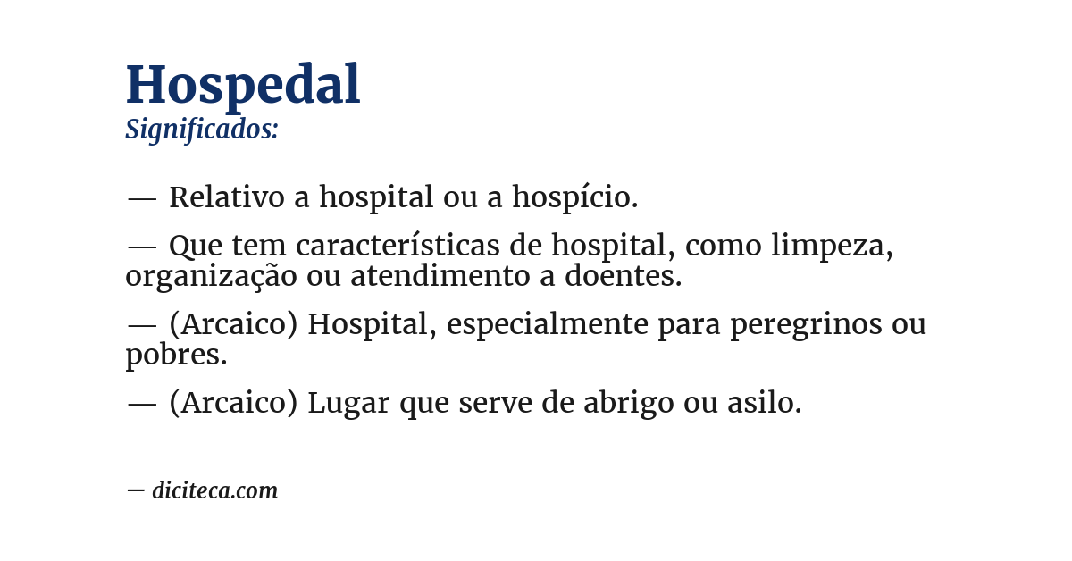 Significado de hospedal
