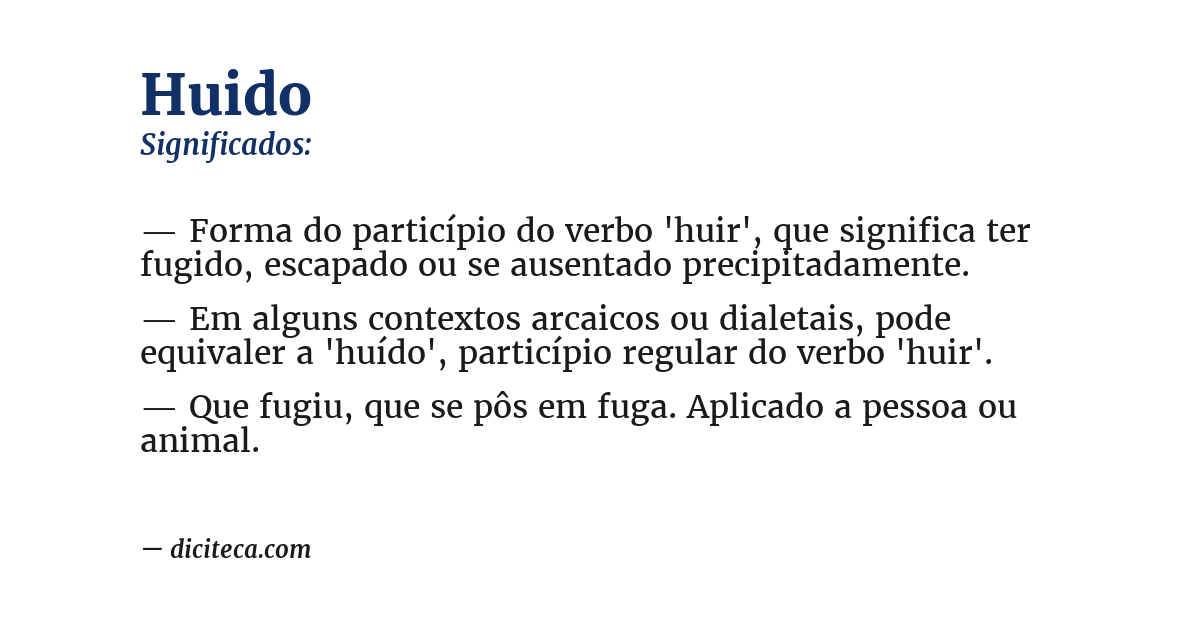 Significado de huido