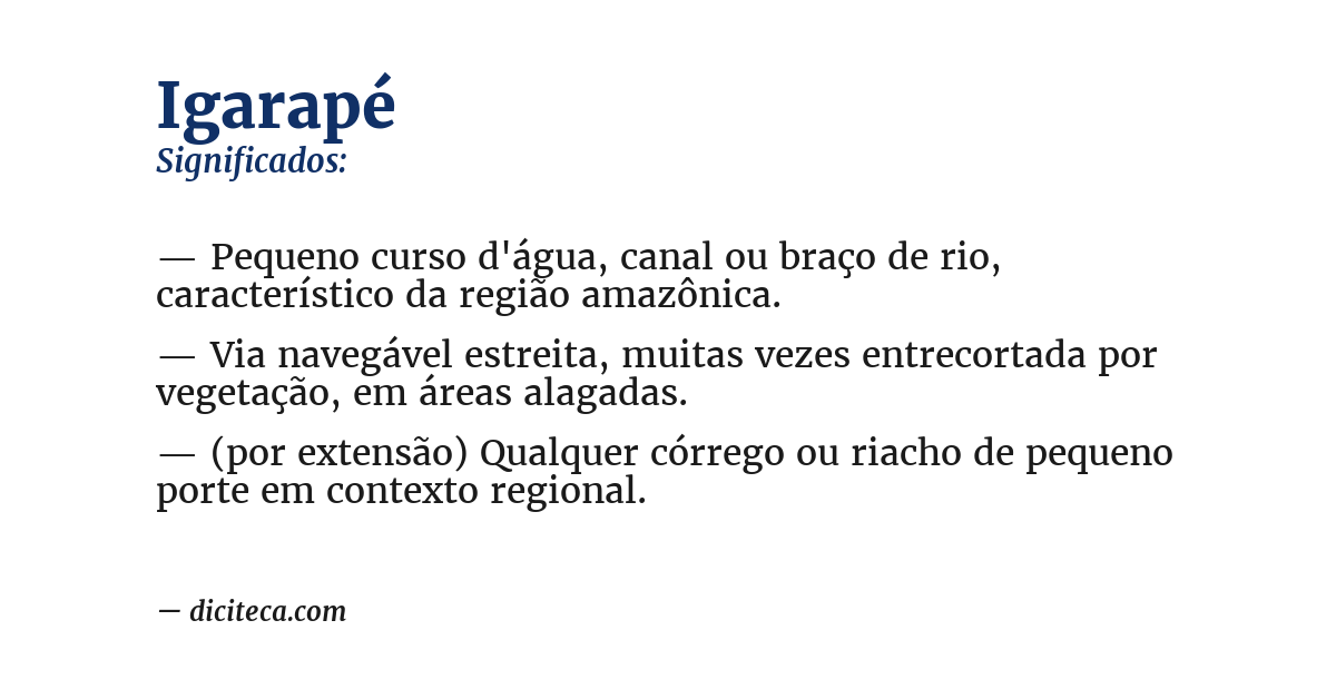 Significado de igarapé