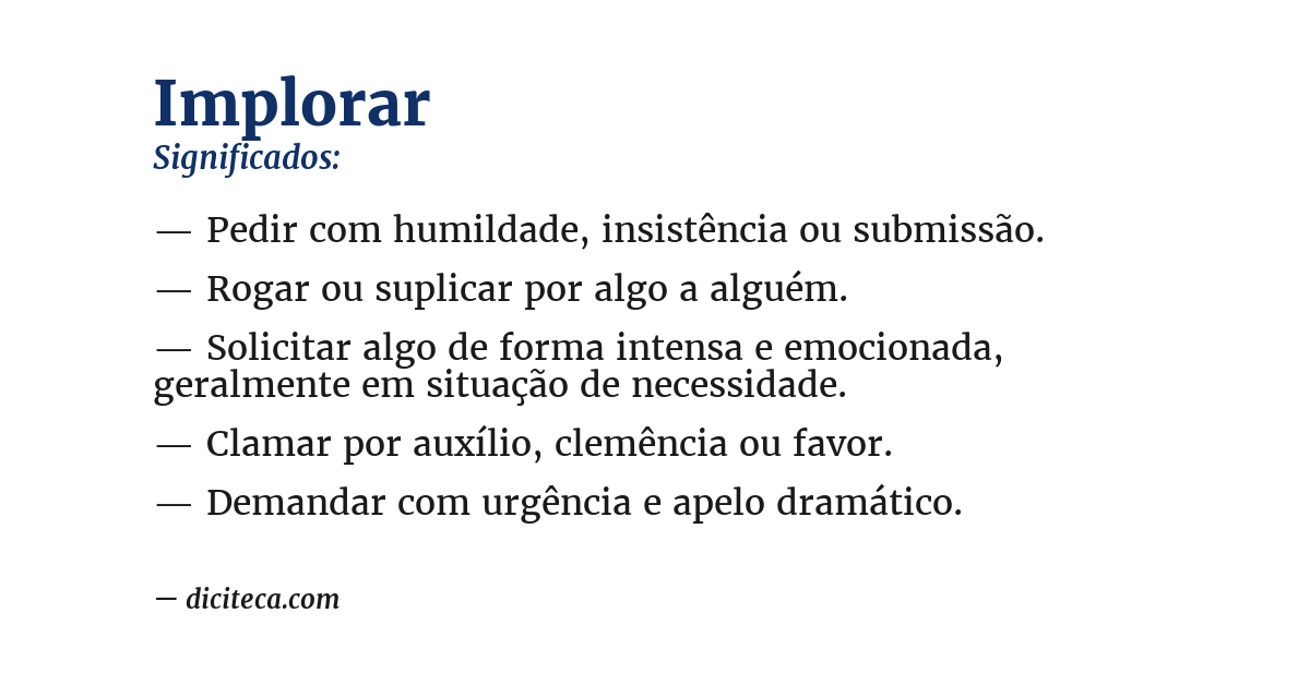 Significado de implorar