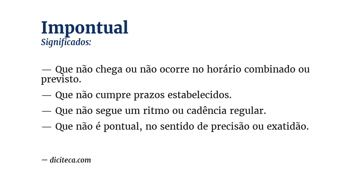 Significado de impontual