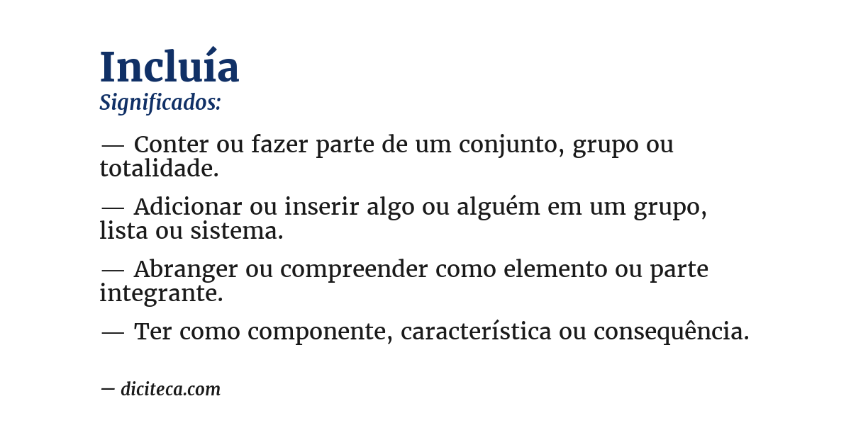 Significado de incluía