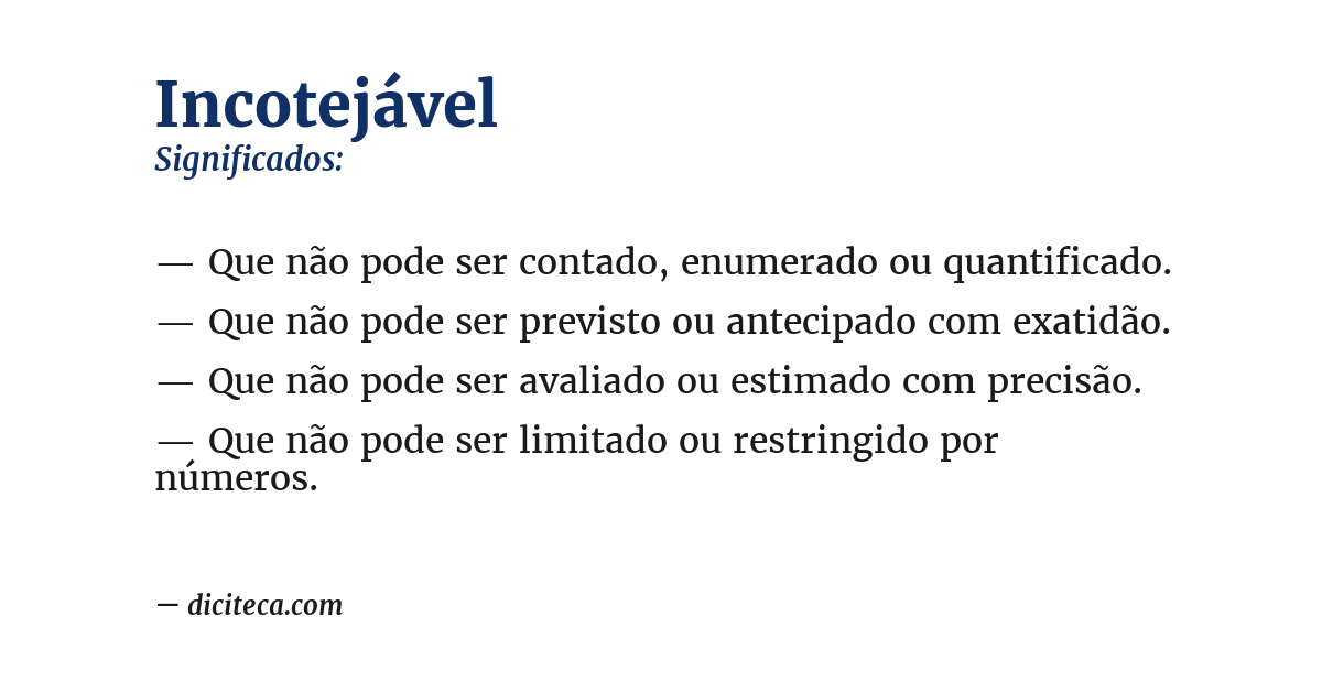 Significado de incotejável