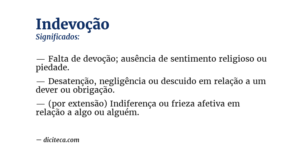 Significado de indevoção