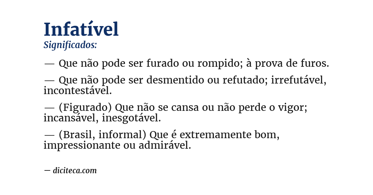 Significado de infatível
