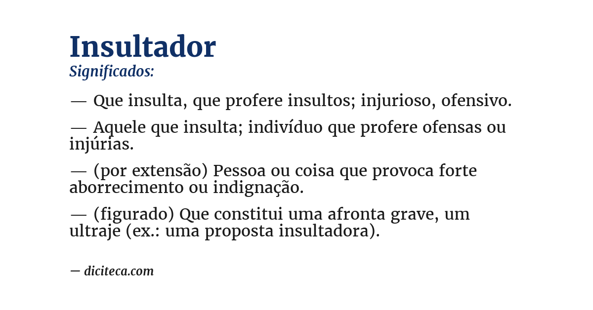Significado de insultador