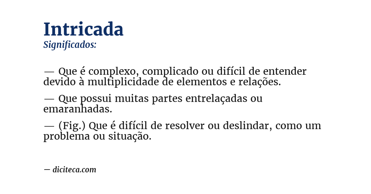 Significado de intricada