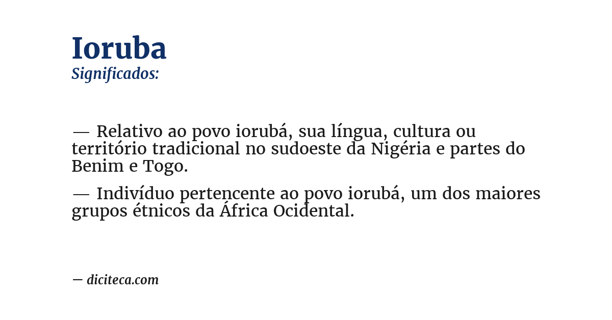 Significado de ioruba