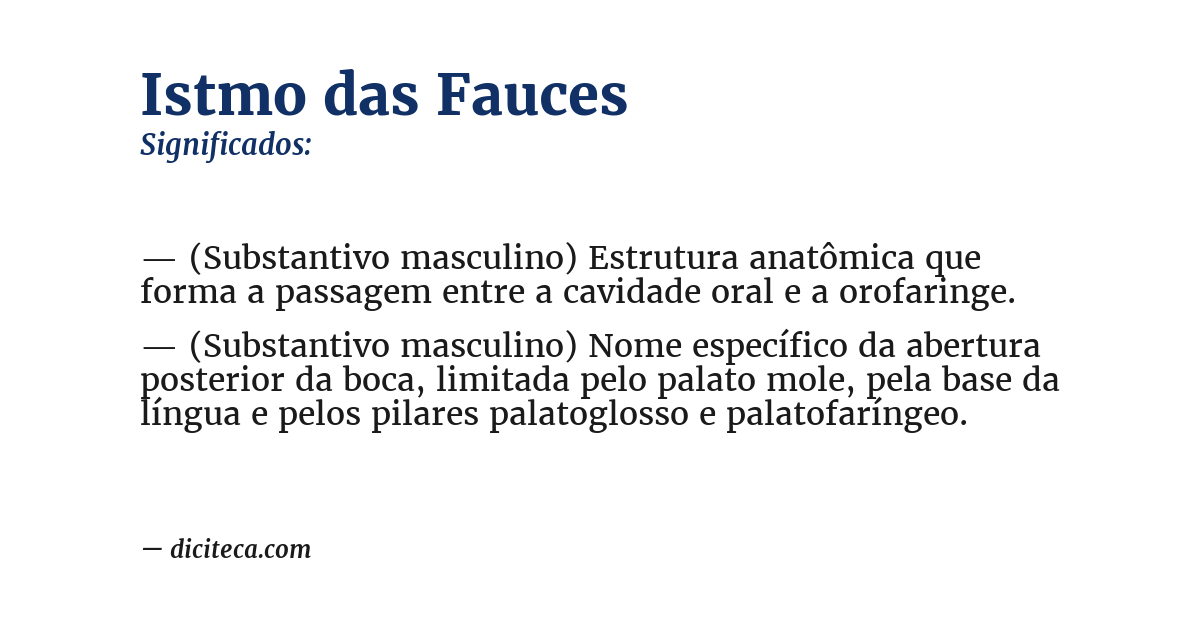 Significado de istmo das fauces