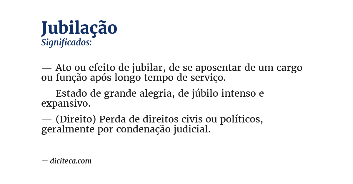 Significado de jubilação