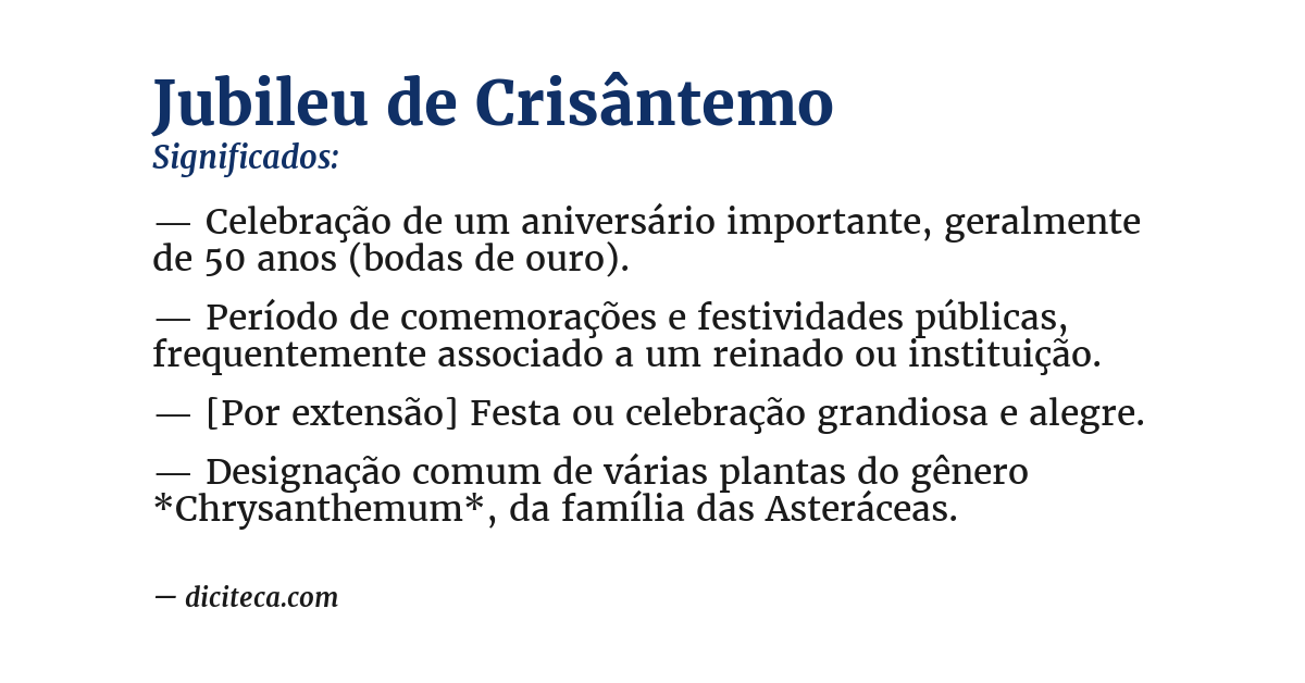 Significado de jubileu de crisântemo