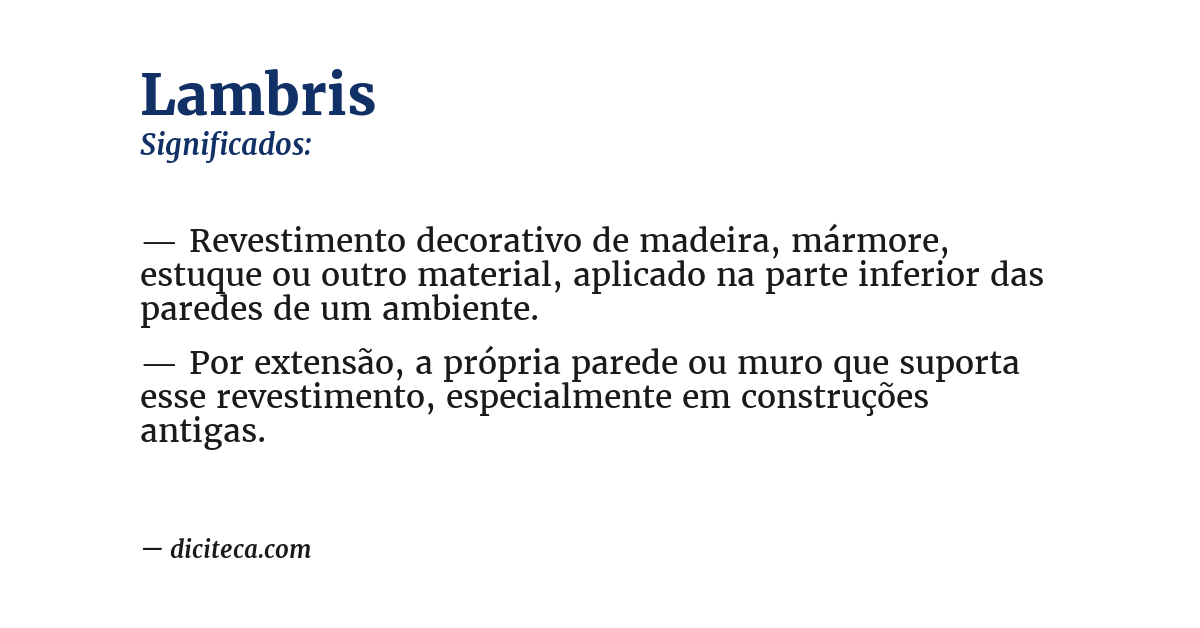 Significado de lambris